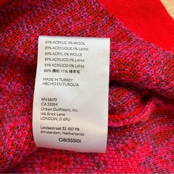 Free People Kitt Mini Dress Wool Blend Knitted Berry Combo Retro Boho 70s Sz M - Picture 16 of 16